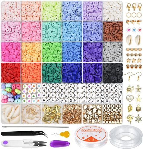 6000 Pcs Clay Beads For Bracelet Making Gionlion 24 Colors