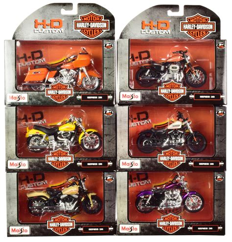Harley Davidson Motorcycles 6 Piece Set Series 38 118 Diecast Models