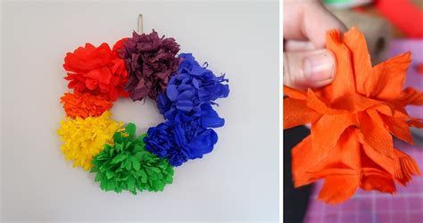 How To Make A Rainbow Paper Flower Wreath Someones Mum