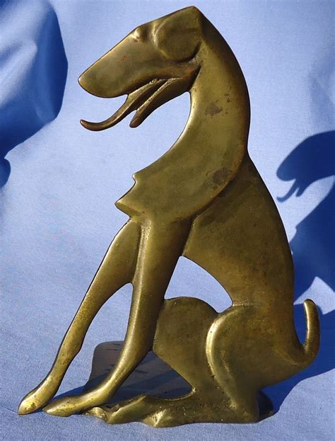 Art Deco Greyhound Dog Bronze Bookend 7 Greyhound Art Grey Hound Dog