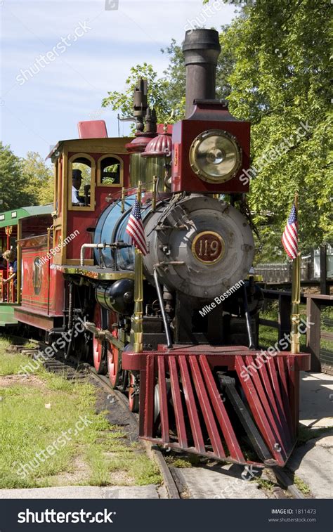 Old Fashion Amusement Park Steam Train Stock Photo 1811473