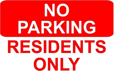 No Parking Residents Only Correx Safety Sign 300 X 200mm X 6mm Thick