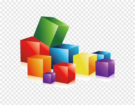 Разноцветные кубики, Цветной куб 3D компьютерная графика, Цветные ...