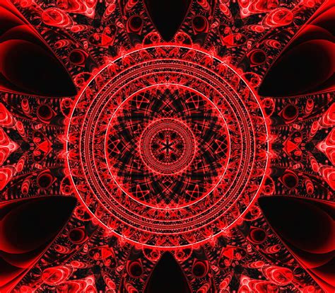 Fractal Pattern Abstraction Red Hd Wallpaper Peakpx