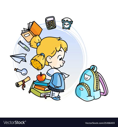 Cute School Kid Ready To Education Royalty Free Vector Image