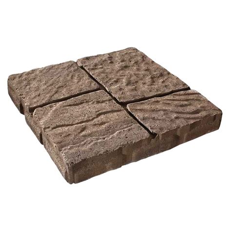 Oldcastle Four Cobble 16 In L X 16 In W X 2 In H Tancharcoal Concrete