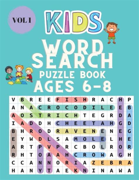 Kids Word Search Puzzle Book For Ages 6 8 Word Search For Kids Large