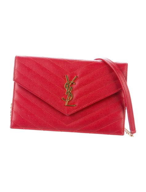 Saint Laurent Medium Mix Matelassé Envelope Shoulder Bag Red Shoulder Bags Handbags