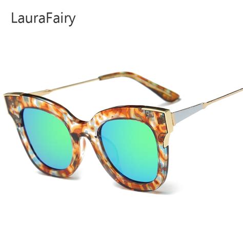laura fairy fashion cateye sunglasses women eyebrow design uv400 sun shade glasses lunette de