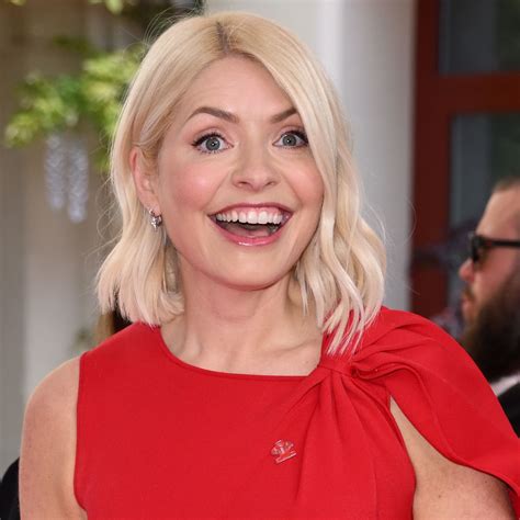 giddy holly willoughby poses in ultra girly and frilly mini dress hello