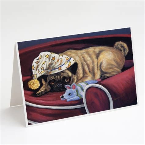 Pug Goodnight Sweetheart Greeting Cards And Envelopes Pack Of 8 A7