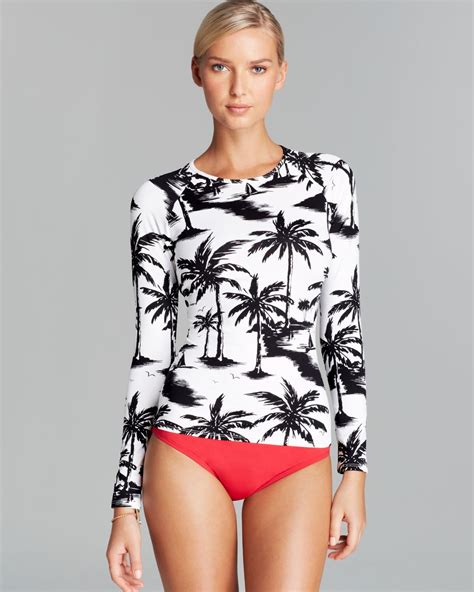 Tommy Bahama Sail Hawaii Long Sleeve Rashguart Swim Cover Up In White