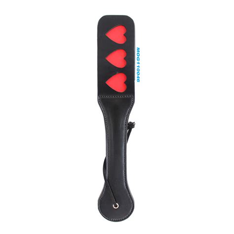 Bdsm Leather Double Red Heart Paddles Bondage Sex Toys Leather Hand Paddles Sm Pat Spanking Beat