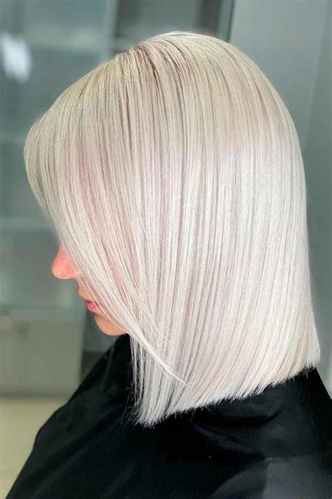 Mid Length Winter White Platinum Blonde Hair Platinum Blonde Hair