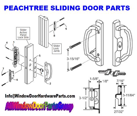 Peachtree Sliding Patio Door Replacement Handle Set Polished Brass