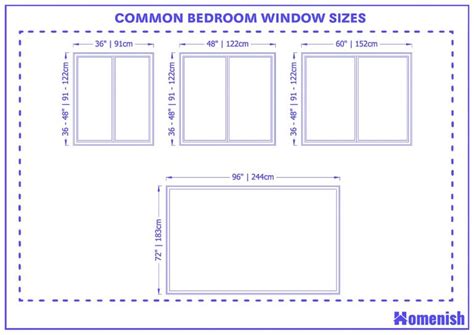 Guide To Standard Bedroom Window Size With 2 Drawings Homenish