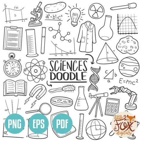 Vector Eps Science Laboratory Study Chemistry Physic Doodle Etsy