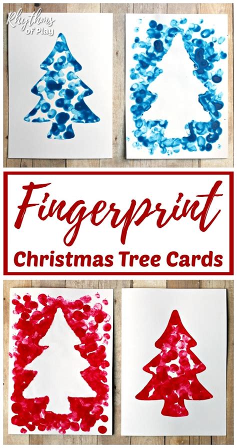 Fingerprint Christmas Tree Cards And Craft Idea Rhythms Of Play