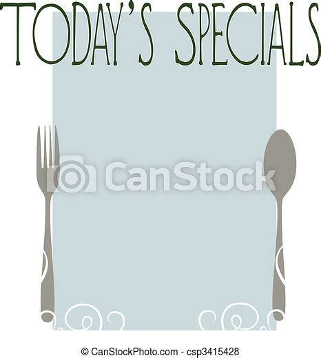 Vector Of Todays Specials A Blank Menu Template For Todays