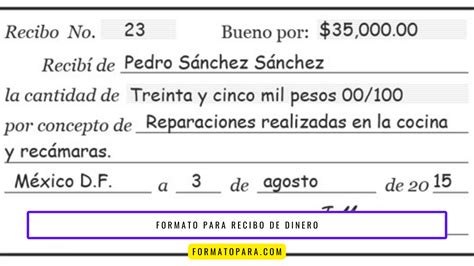 Recibo De Dinero Ejemplos Formatos【 2023 】 Formatos Gratis