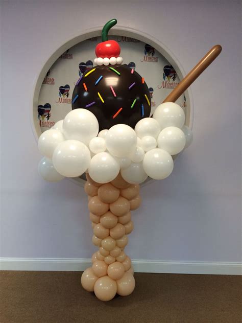 Chocolate Sundae Balloon Sculpture Ice Cream Birthday Party