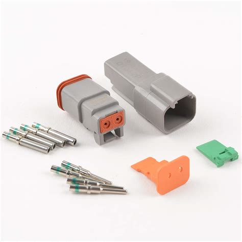 2 Pin Dt Connector Waterproof Electrical Wire Connector With Solid Con