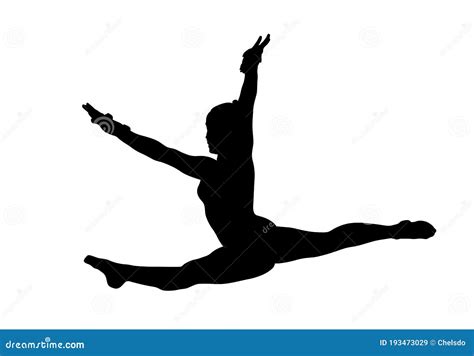 Girl Gymnast Doing Jump Split Leap Stock Vector Illustration Of Feet