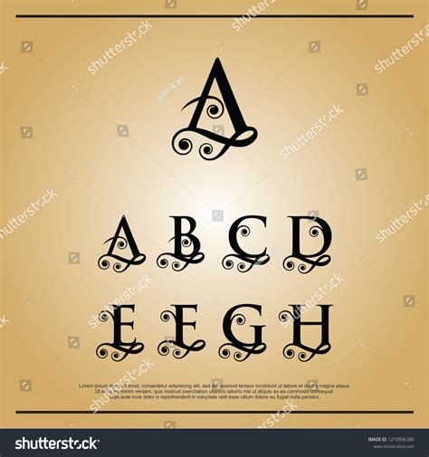 Vintage Set 1 Capital Letter Monograms Stock Vector Royalty Free