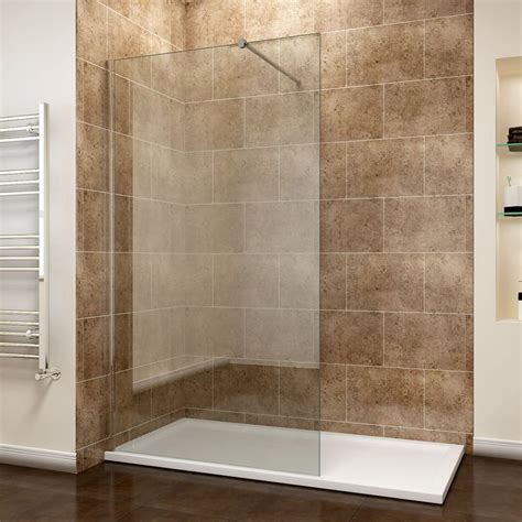 Elegant Frameless Wet Room Shower Screen Panel 8mm Easy Clean Glass