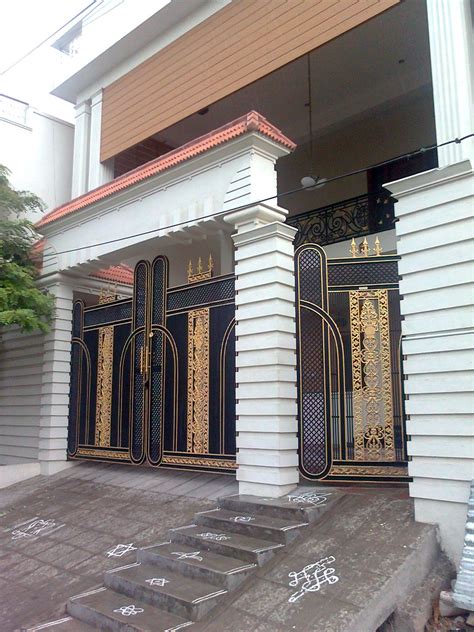 Here is a modern steel gate design that works in a sliding model. main gate images modern house