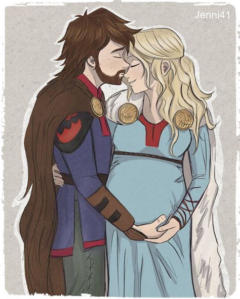 Chief Hiccup And His Pregnant Wife Astrid How Train Your Dragon How