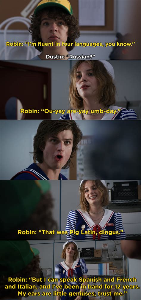 stranger things waiting by the phone meme. 29 "Stranger Things" Moments That Prove Robin Is The Best Part Of Season 3