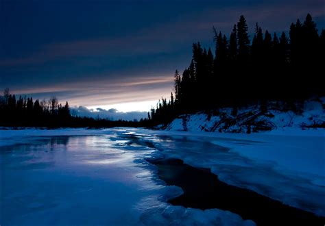 A Winter Scene Sunset On The Elbow River Christopher