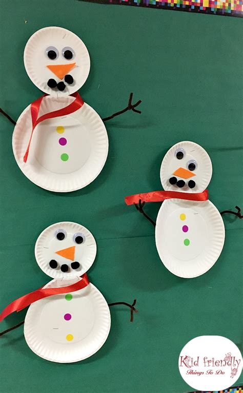 Easy Paper Plate Snowman Craft For Kids To Make