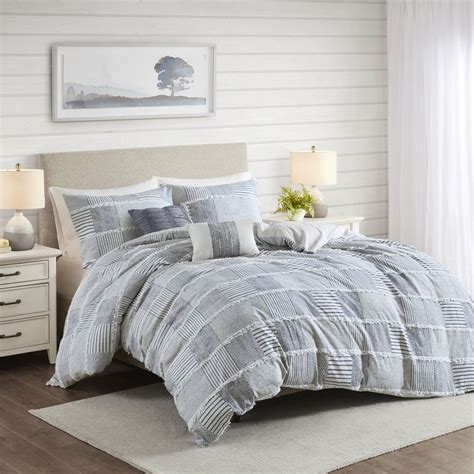 Madison Park Schafer 5 Piece Cotton Clipped Comforter Set Fullqueen