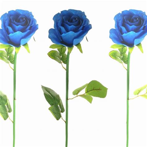 Artificial Blue Rose Stem Silk Rose Stem Shelf Edge Uk
