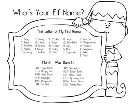 Elf Name Printable Elf Names Lettering Christmas Snow
