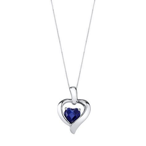 Heart Shaped Sapphire Pendant Necklace In Sterling Silver R134143s
