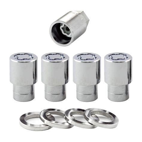 Chrome Regular Shank Wheel Lock Set M12 X 15 Thread Size Set Of 4