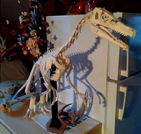 Papermau The Great Velociraptor Skeleton Papercraft In 11 Scale By