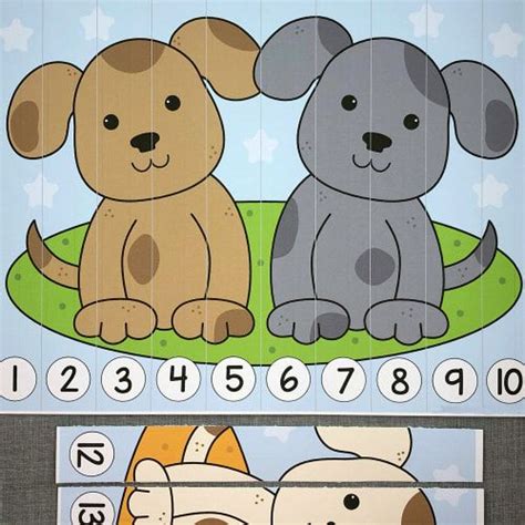 Number Sequence 1 5 Preschool Bandw Picture Puzzle Snow D27