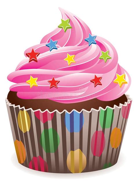 Pink Cupcake Stock Vector Illustration Of Dessert Brown 13848677
