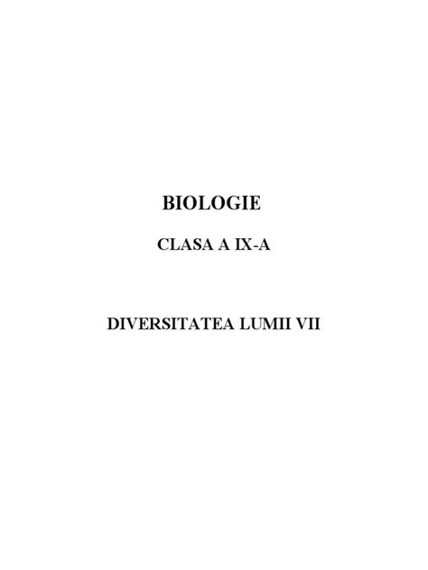 Biologie Clasa 9 Pdf
