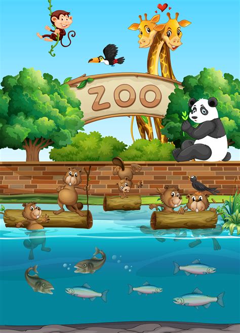 So i'd open each cage. Scene at the zoo with many wild animals - Download Free ...