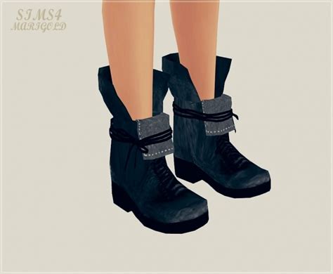 Female Up Collar Lace Up Ankle Boots At Marigold Sims 4 Updates