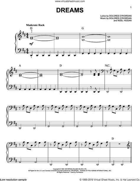 Dreams Sheet Music Easy For Piano Solo Pdf Interactive