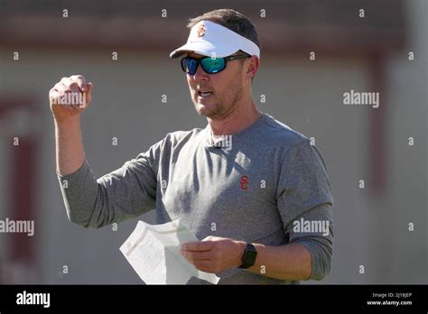 Southern California Trojans Coach Lincoln Riley During Spring Practice