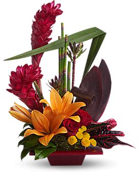Teleflora's Tropical Bliss | Tropical flower arrangements, Flower arrangements, Tropical floral ...
