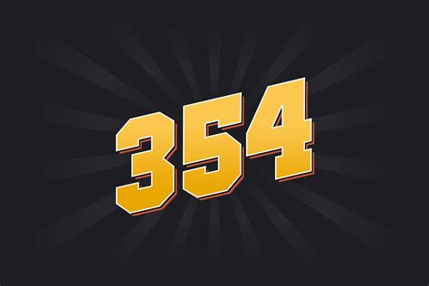 Number 354 Vector Font Alphabet Yellow 354 Number With Black
