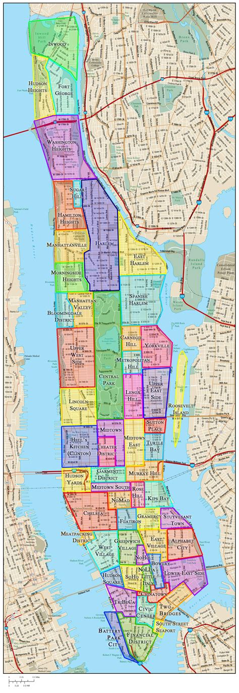 Mapa Del Vecindario De Manhattan Zona De Los Alrededores Y Los